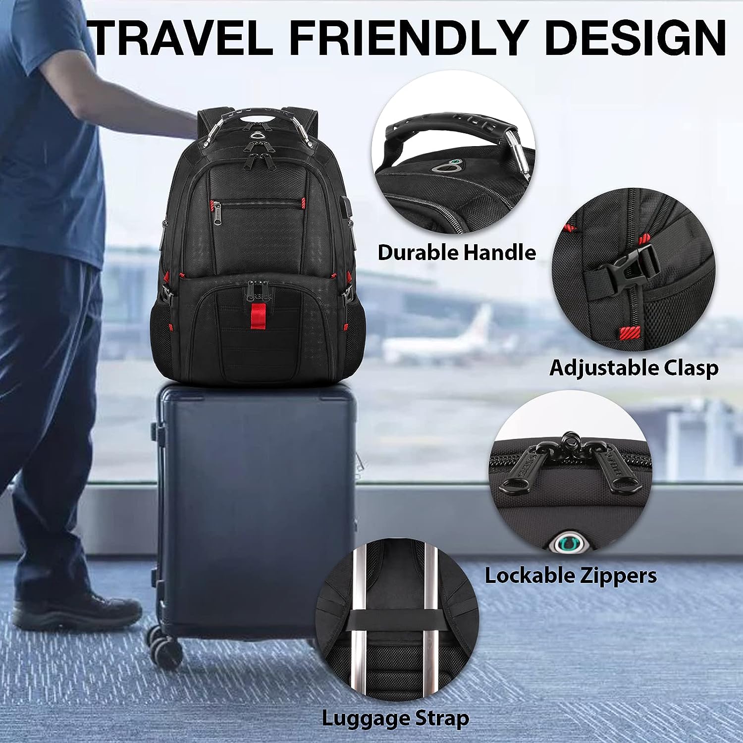 YOREPEK Travel Backpack, Extra Large 50L Laptop Backpacks for Men Women